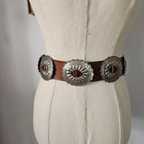 Vintage Western Leather Concho Belt XS/S