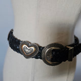 Brighton Heart Concho Woven Leather Belt – small