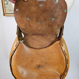 Vintage 1970s Tooled Leather Crossbody Bag