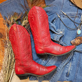 vintage red leather western boots – size 6.5 M