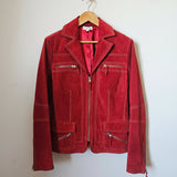 Vintage Queenspark Red Suede Jacket — Size 16 (14 TOO)