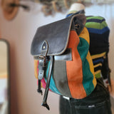 Vintage Patchwork Suede Backpack
