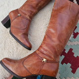 Vintage 70s Leather Knee-High Boots – Worn-In Tan | Size 6.5B