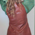 Vintage Brown Leather Vest – Small