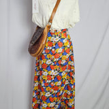 Vintage Celia Ryan Floral Maxi Skirt – 8