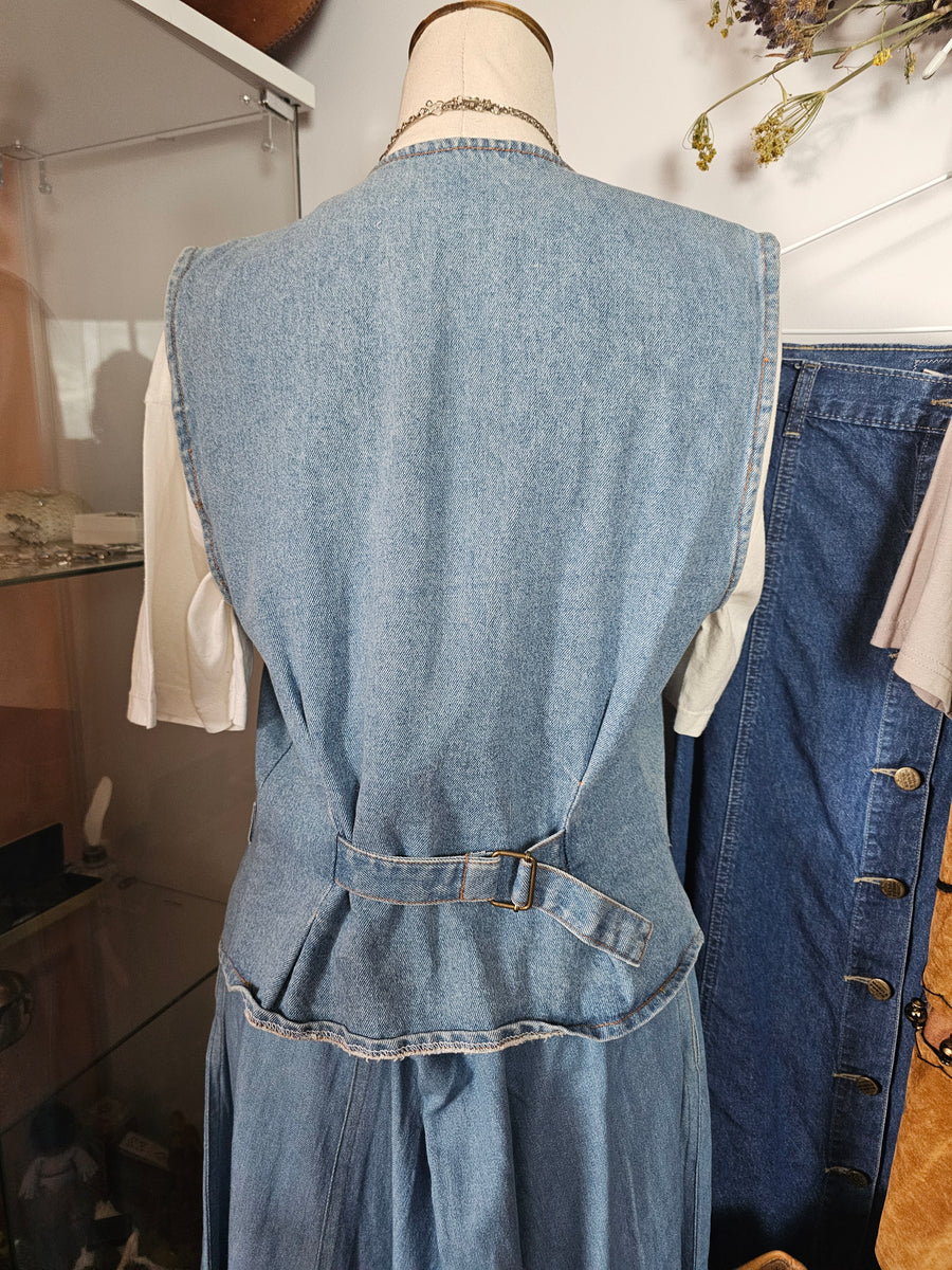 Vintage 90s Denim Vest – Classic Blue Wash – S