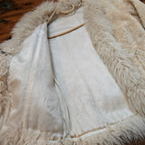 Vintage 1970s Sheepskin Coat – Cream Shearling Jacket size 12