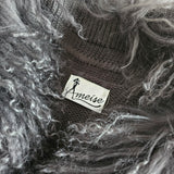 Ameise Mongolian Fur Trim Vest – Charcoal Grey