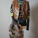 Vintage 70s  Leather Look Vest xs/s