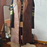 Original 60s/70s Leather Zip Vest Dress/Vest size M 9/10