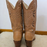 Vintage Dingo Brown Leather Cowboy Boots – Size 9.5