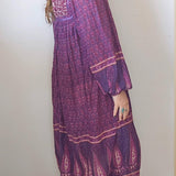 Vintage Indian Cotton Dress – Purple & Mauve Boho Beauty small size 8 small 10