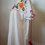 Hand Embroidered Cotton Linen Blouse | Size L