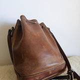 Vintage Tooled Leather Drawstring Bag