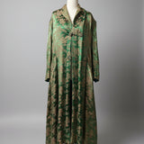 Vintage Emerald Green Asian Brocade Coat robe