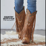 Corral Fringe Cowgirl Boots – Size 12 (Brand New in Box) missing a few tassels.