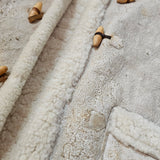 Vintage Shearling Sheepskin Coat – Rustic Cream 8/10