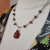 Vintage Zuni-Style Carved Red Jasper Fetish Necklace