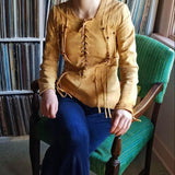 Vintage 1970s Suede Beaded Lace-Up Jacket – One of a Kind