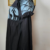 Vintage Mexican Cotton Dress – Handwoven Deer Detail