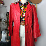 1970s Stewart Hunt Red Leather Trench – AU 10/12