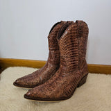 Kitsch Melbourne Genuine Snakeskin Cowboy Boots – Size 39