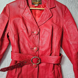 1970s Stewart Hunt Red Leather Trench – AU 10/12