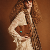 Vintage Turquoise Stone Leather Bag