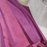 1970s Rich Pink Leather Fringe Vest M/L