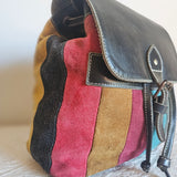 Vintage Patchwork Suede Backpack