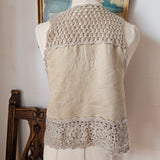 Bianca Maria embroidered crochet vest S/M