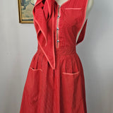 Vintage Barclay Red Pinafore Dress versatile fit