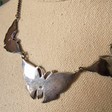 Vintage Zuni Sterling Silver & Turquoise Butterfly Necklace