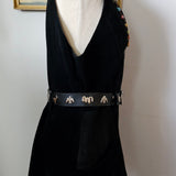 Vinetti Black Suede Long Waistcoat Vest / Dress (M–L)