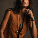 Vintage Tan Suede Leather Vest L/XL Unisex