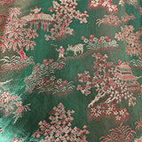 Vintage Emerald Green Asian Brocade Coat robe