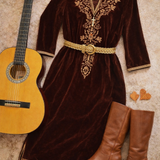 House of skye wildwood tunic dress in velvet cinnamon S/M