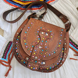 1970s Hand-Tooled Leather Bag – Hand Painted