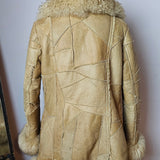 Vintage Patchwork Shearling Penny Lane Coat – Genuine Leather Sheepskin Lined tag 6.8/10
