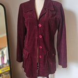 Vintage Burgundy Velvet-Feel Jacket size 10