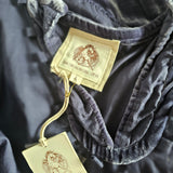 Chasing Unicorns “Blue Granite” Silk Velvet Trim Dress – NWT