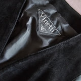Vinetti Black Suede Long Waistcoat Vest / Dress (M–L)