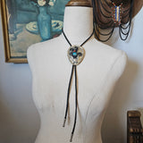 Vintage Navajo Silver Bolo Tie – Eagle, Turquoise & Coral