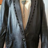 Vicky Mar 1980s Soft Leather Jacket | Made In Australia | Vintage Black Leather Jacket | Size 40