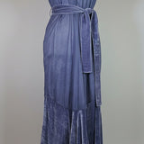 Chasing Unicorns “Blue Granite” Silk Velvet Trim Dress – NWT