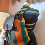 Vintage Patchwork Suede Backpack