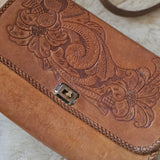 Vintage Hand-Tooled Leather Shoulder Bag