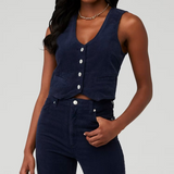ROLLAS Womens Dallas Cord Vest Navy Blue 12/L