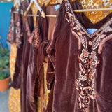 House of skye wildwood tunic dress in velvet cinnamon S/M