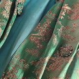 Vintage Emerald Green Asian Brocade Coat robe
